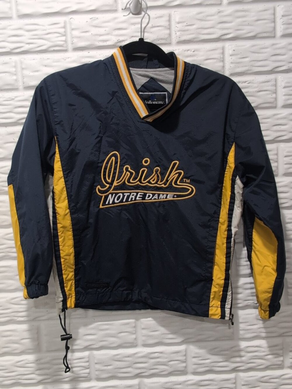 RARE Vintage Notre Dame Irish Holloway Pullover Windbreaker Sweatshirt Sz Y Med